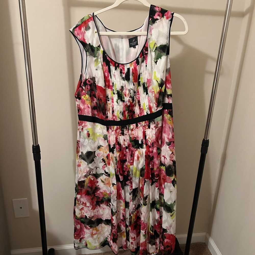 Adrianna Papell Multicolor Floral Midi Dress